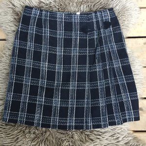 Yessica wool blend black & white pleated skirt - size L